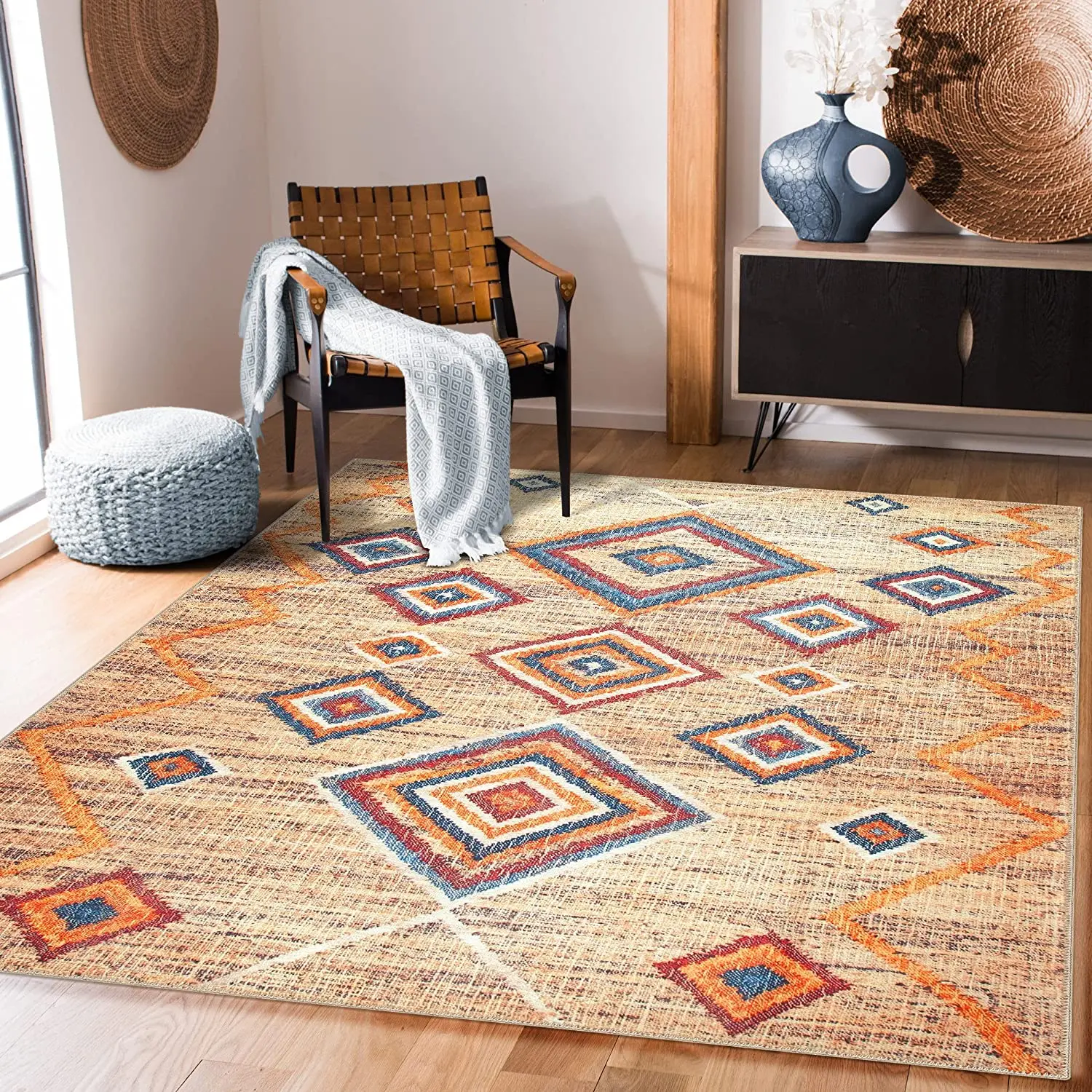 2022 Hot sale Cheap Large Size Persian Style Floor decoration rug Mat Classic Moroccan Design Printed Carpets rug