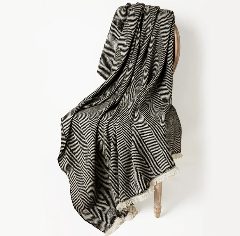 2024 new arrival autumn winter warm pure wool check scarf Knitted striped colorful dots patterns blanket tassel shawl kashmir