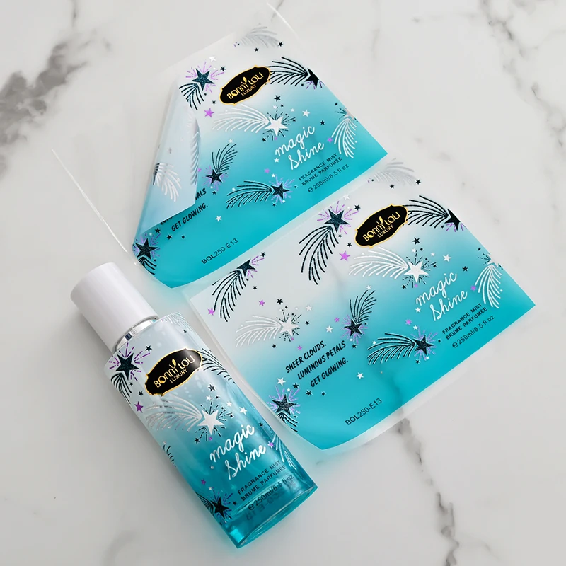 very beautiful BOPP private label stickers custom adhesive printing custom cosmetic label for perfume
