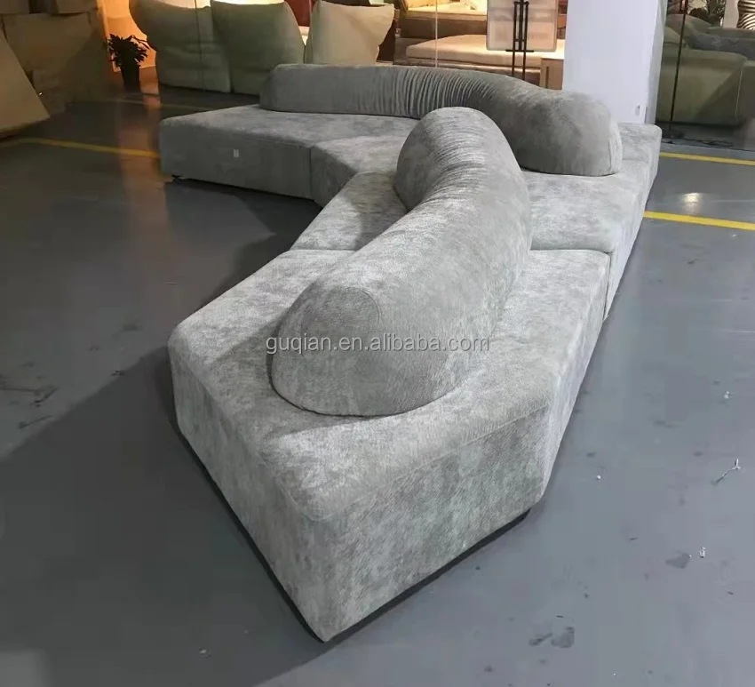 Italian light luxury rock sofa living room special-shaped personality module corner combination fabric curved sofa