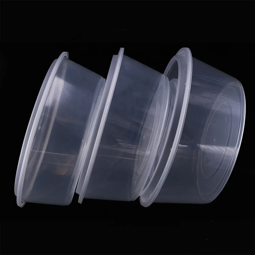 super large transparent round lunch box plastic disposable with lid plastic disposable lunch box for fast food fruit soup