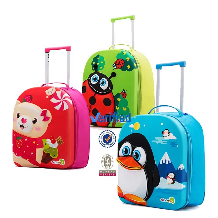 Eminent Bags Travel Luggage Suitcase 15inch Wheeled Eva Custom Made High Quality Cartoon Kids Children Spinner OEM Carry-on