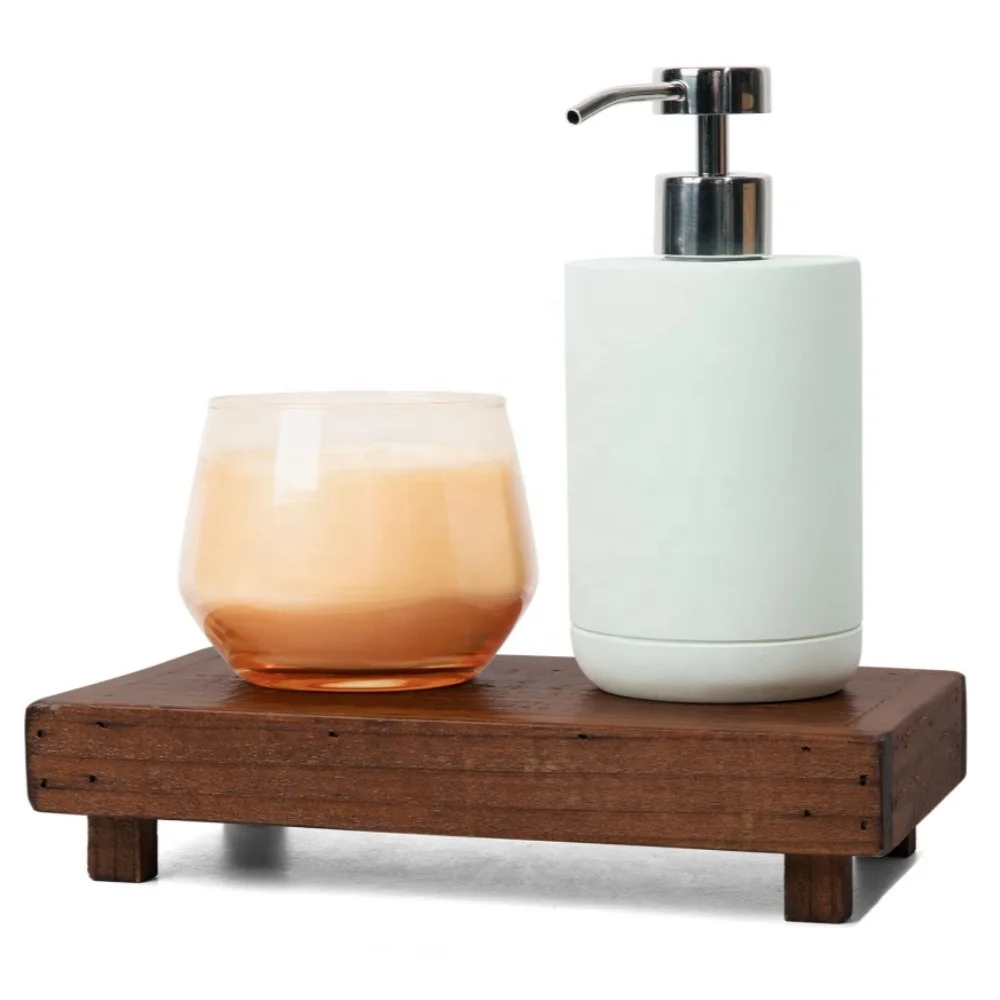 Wooden Riser for Bathroom Sink Decor & Kitchen Decor for Counter, Small Plant Stand, Wood tray for Decor