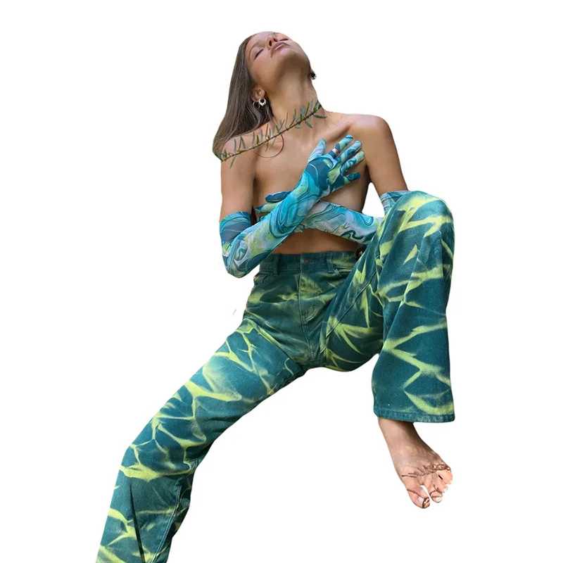 
Новый стильный принт Солнцезащитная сетчатая пряжа дизайн руки чувствует себя все пальцы рукав для девушки 