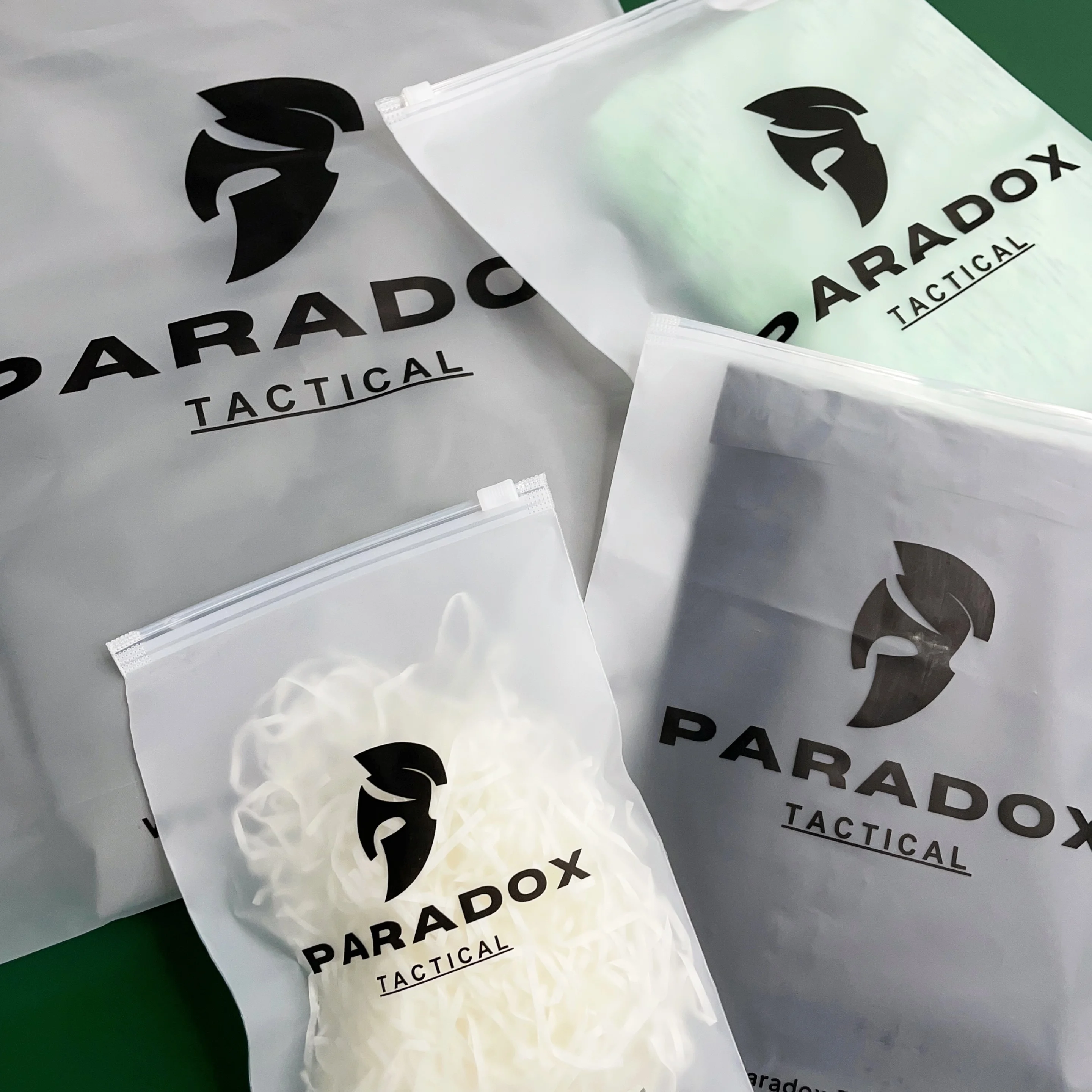 Recyclable custom logo frosted plastic zipper bag socks clothing packaging vertical zip lock packing bag for small business