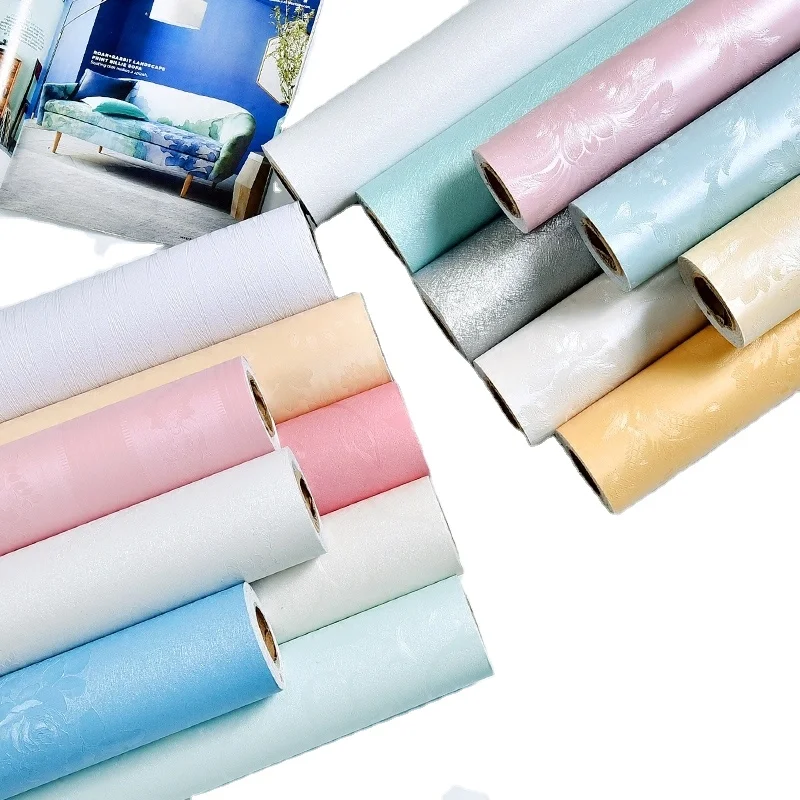 Peel and Stick Wallpaper Silk Embossed  Wallpaper Self Adhesive Removable Wall Paper Home Decorative for Wall Covering Textured