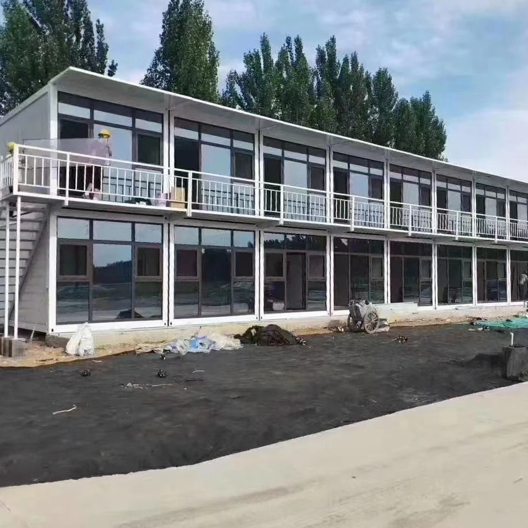 Популярный двухэтажный недорогой деревянный дом портативные дома 2 спальни двухэтажные стеклянные стены сборный контейнерный Польша