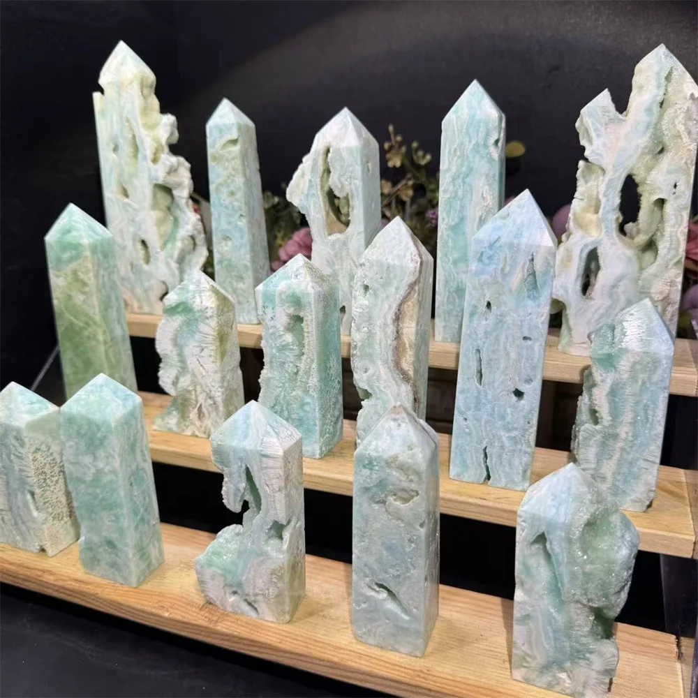 Wholesale Natural Carved High Quality Crystal Hemimorphite Point For Home Decoration