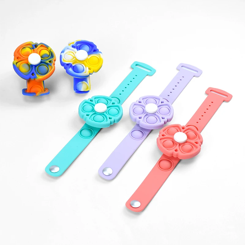 Funny Anxiety Relief Stress Reliever Rotating Silicone Fidget  Watches For Pop Fidget Toy Bracelet