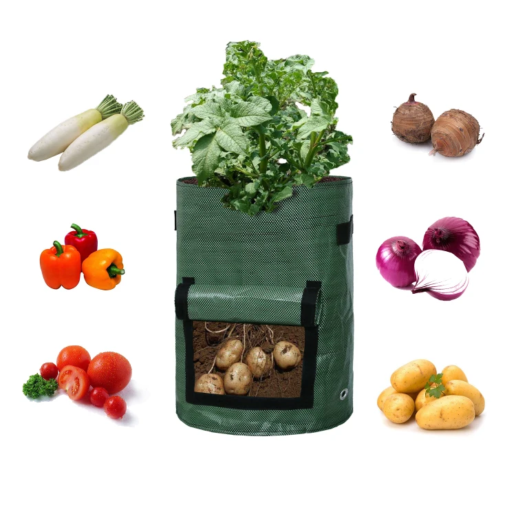 5 Pack 3 5 7 10 15 20 25 30 100 Gallon Non Woven Planter Grow Bags Aeration Fabric Pots Garden Potato felt grow bags