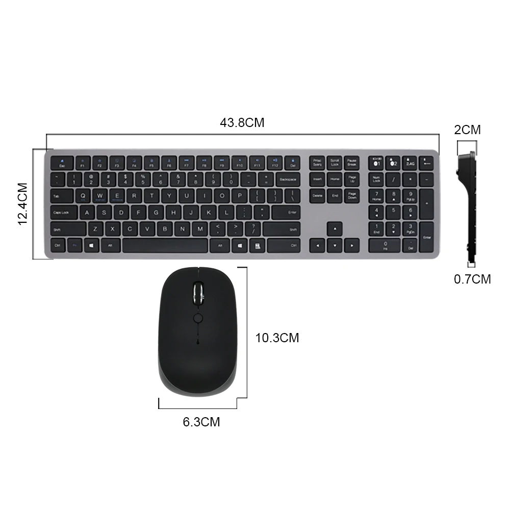 Ultra-thin Stock All In One Computer Best Wireless Mini BT Desktop Keyboard And Mouse Combo