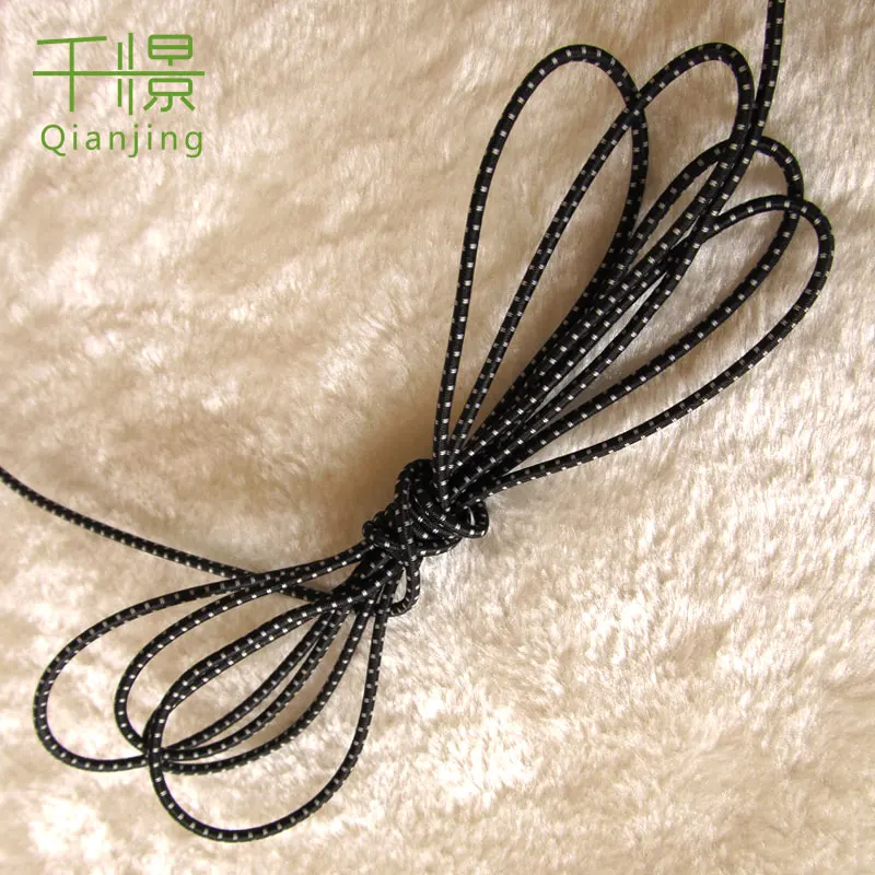 RE12 manufacturer supply Clothes and bags accessories 3mm black with white dots  elastic rope widely use