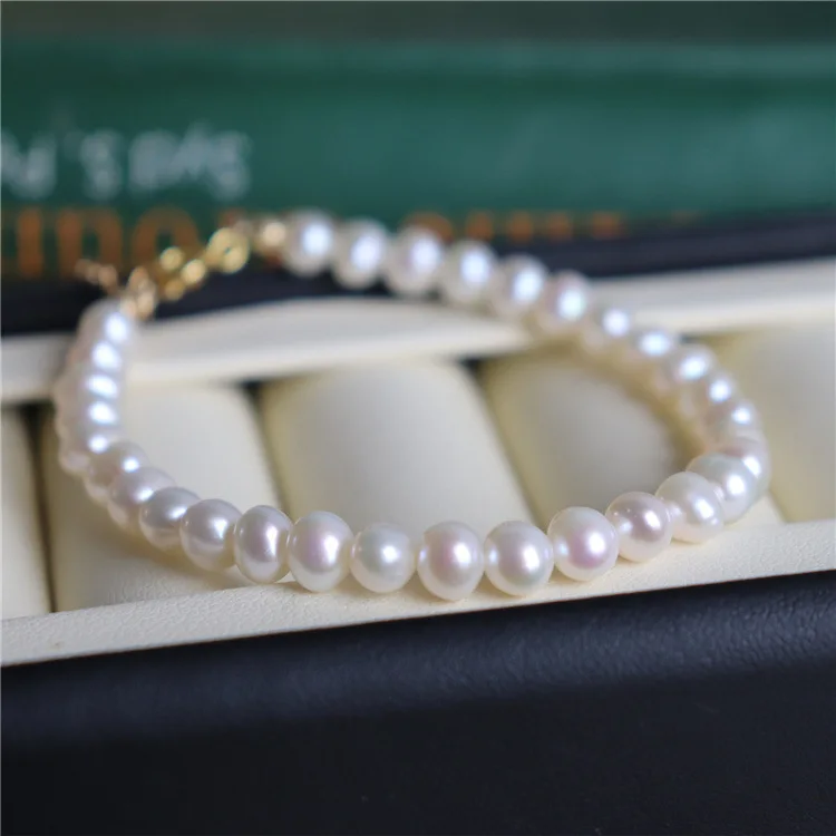 Aimgal fashion jewelry  S925 Silver Minimalist Retro AAA Baroque Freshwater pearls bracelet
