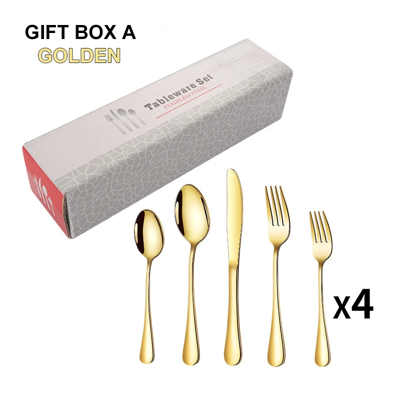 Western Dining Tableware Set Stainless Steel Knife Fork Spoon 20pcs Hotel Steak Knife and Fork