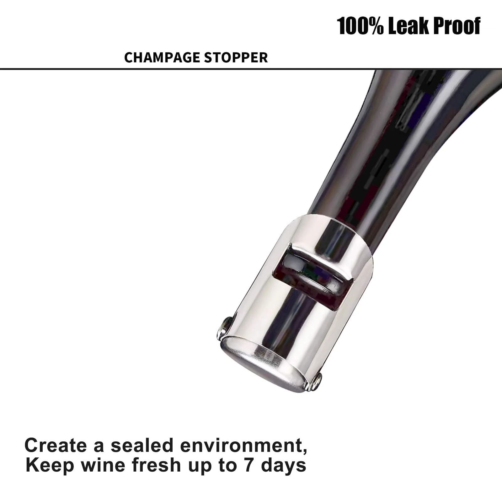 Beer Bottle Wine Vacuum Stopper Stainless Steel Air Tight Champagne Stopper With Silicone Leak Proof