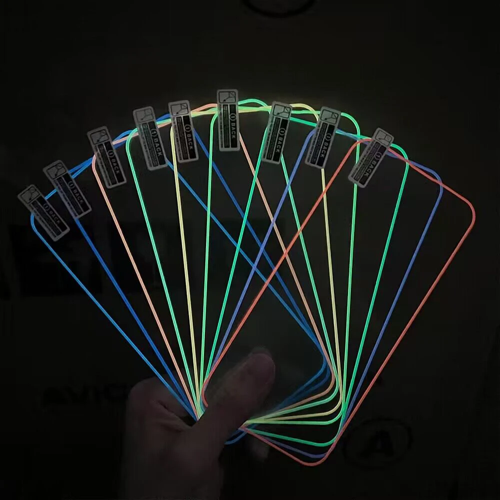Liquid Silicone Screen Protector Fluorescent Anti Falling Tempered Glass For Iphone14 13 12 vidrio templado protector de celular