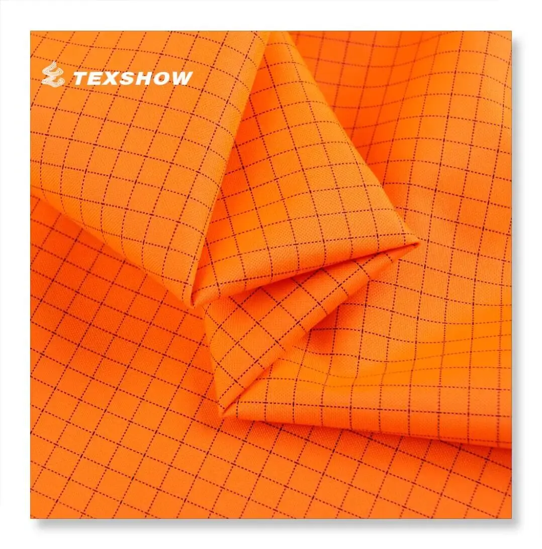 Fireproof waterproof breathable polyester anti-static  conductive 300D DTY FR oxford tarp fabric for firemen cloth