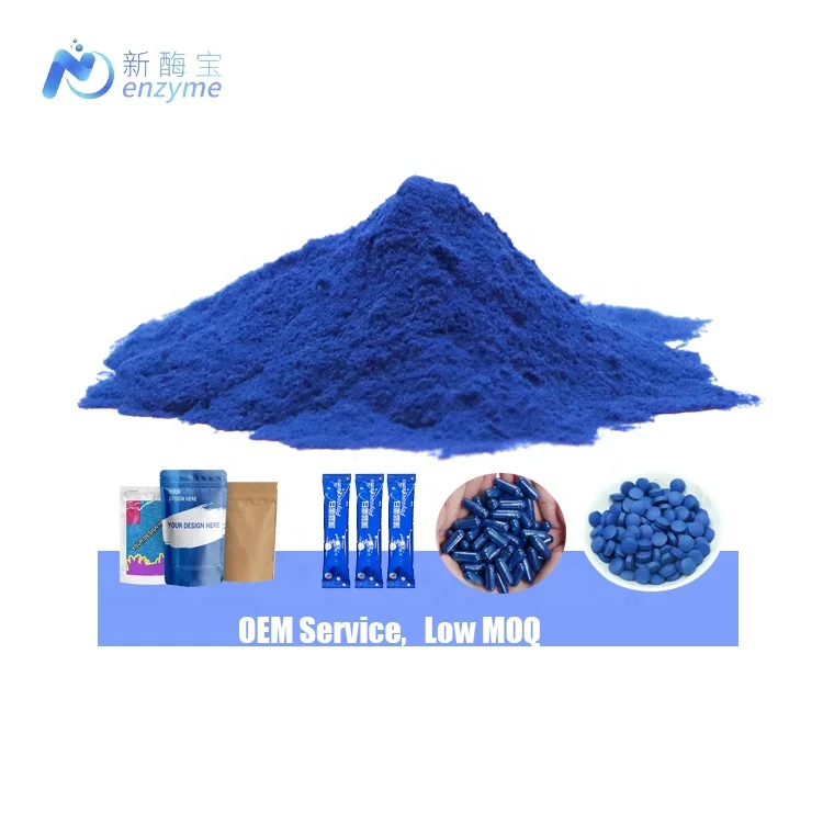 Novenzyme Supply Food Grade Wholesale Private Label Blue Spirulina Extract E40 Phycocyanin Powder