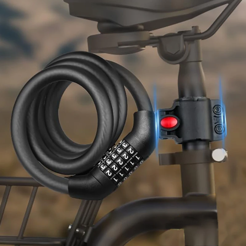 JIZHOU waterproof spring cable bike lock steel cable lock industrial stainless steel cable lock