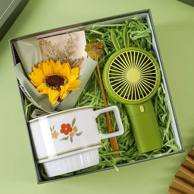 Merchandising Marketing Promotional Fan Umbrella Corporate Gift Set for Business