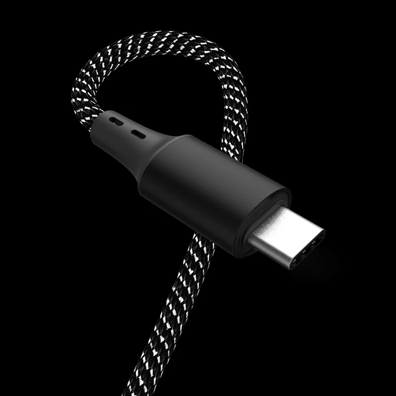 Custom OEM 1.5M 2M 3M braided charging cable Nylon Braided Metal Head Type c usb Data  Cable C to C  For Mobile device