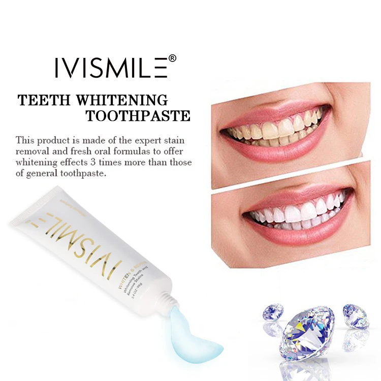 IVISMILE Wholesale Portable Take Travel 3% HP Safe Formula Whitening Toothpaste Private Logo