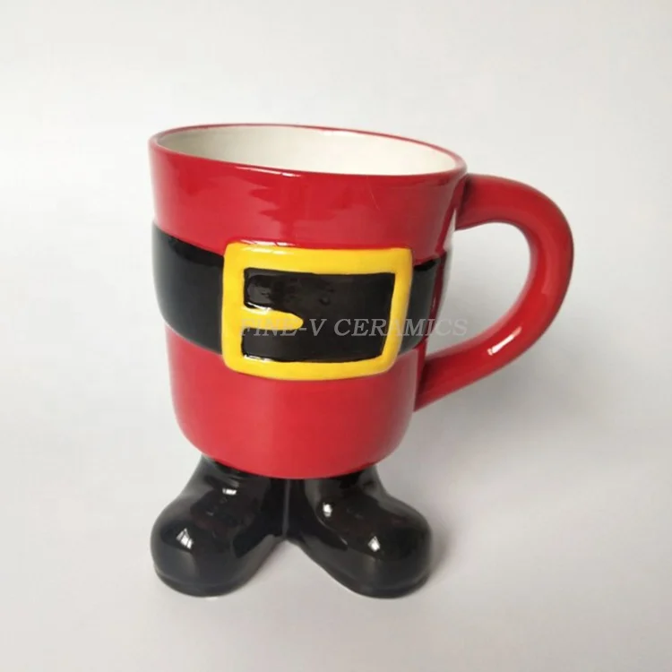 Custom Creative water cup export Santa Claus hand-painted dolomite ornaments christmas ceramic boot mug