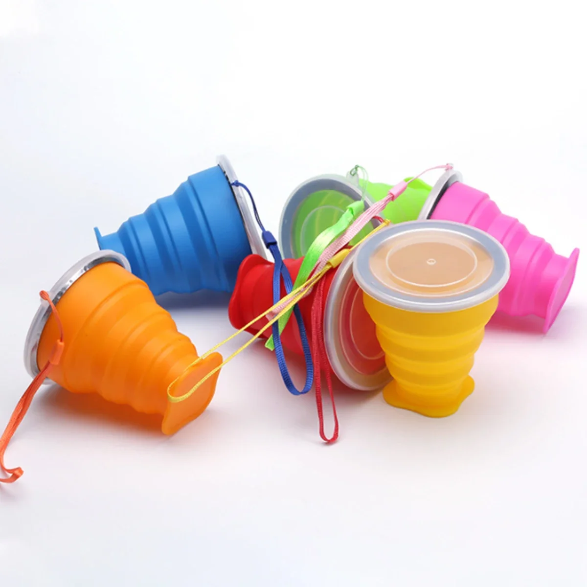 200 Ml Folding Portable Silicone Reusable Coffee Cup Creative Travel Portable Folding Drinking Cup With Cover