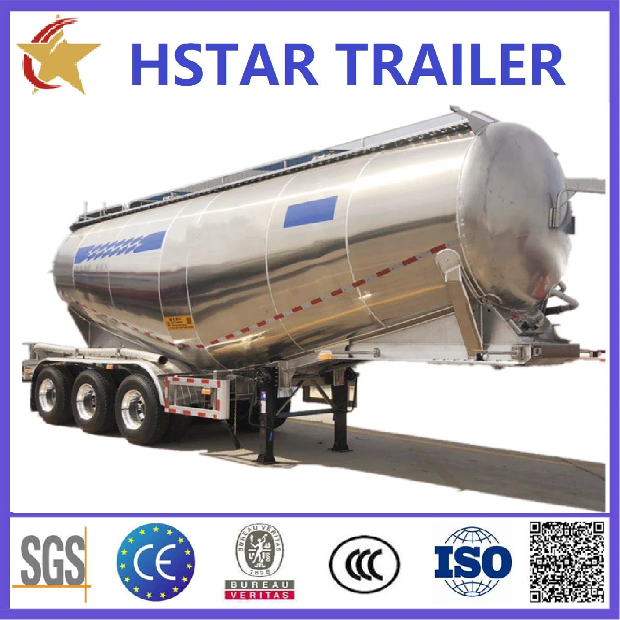 High Loading Capacity 3 Axle 40ton 50ton V Type Bulk Cement Tank Fly Ash Cement Bulker Silo Tanker Pneumatic Semi Truck Trailer