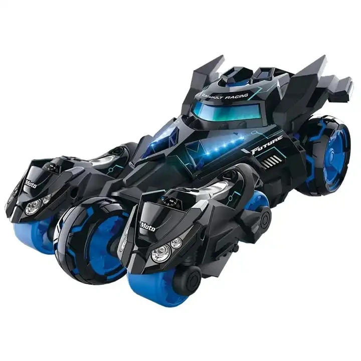 Hot selling three in one catapult tank rebound toy car with lighting music model boy toy car