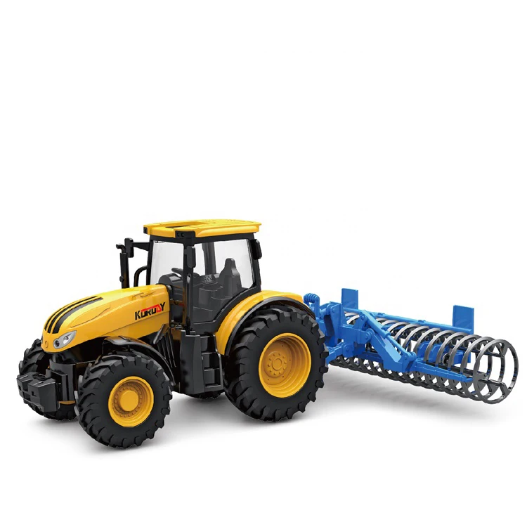 New Design 1/24 Plastic inertial farm animals truck toy friction farmer car toy with light and music for kids