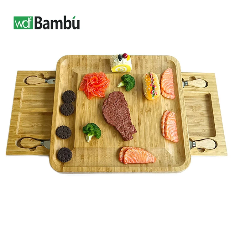 WDF ODM/OEM tablas de quesos en bambu tabla queso деревянные наборы для сыра бамбуковые доски