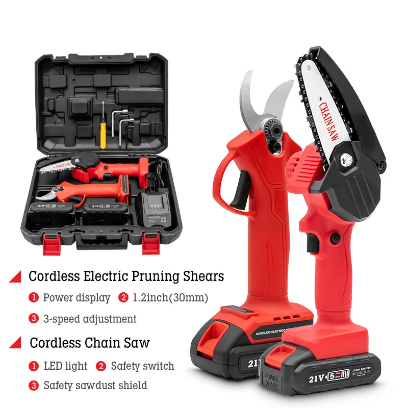 New Arrival Power Garden Tools 32mm Cutting Diameter Battery Cordless pruner Electric Scissors For Branch Pruning