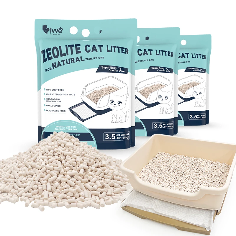 Wholesale OEM Sustainable Crushed Mineral Clumping Natural Crushed Carbon Active Mineral Zeolite Pellet Cat Litter Zeolite