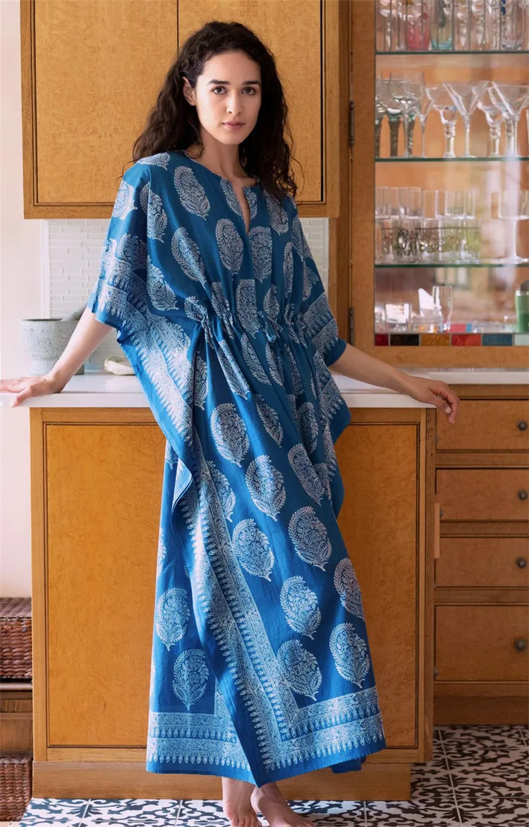 Holiday Bikini Beach Cover Up Rayon Long Kaftans Wholesale India Dubai Abayas