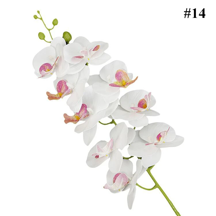 China Factory White Orchids 3D Printing Natural Single Stem Orchids Artificial Flowers Real Touch Phalaenopsis Orchid For Home