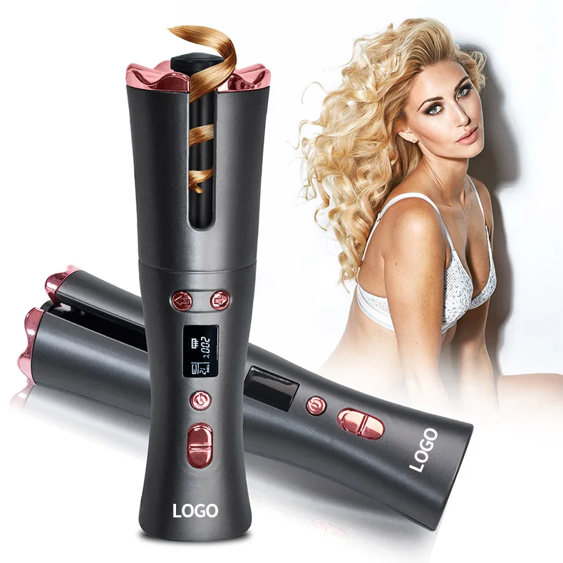 Auto rotating curling iron rechargeable cordless automatic curler professional curl iron 360 hair curler