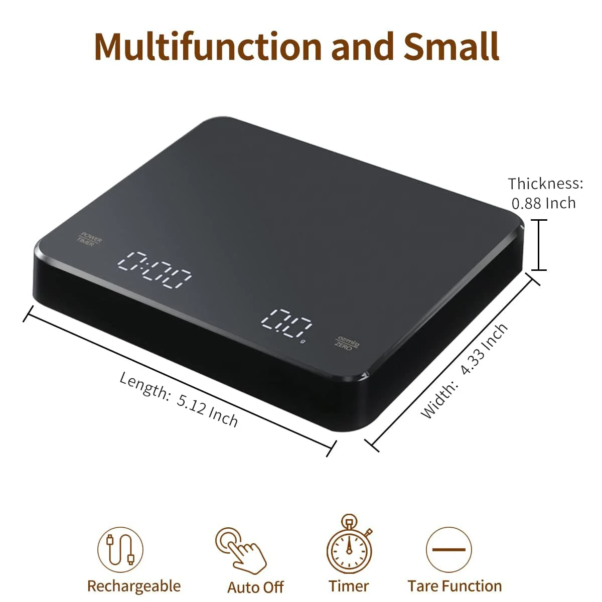 USB Charging Coffee Electronic Scale Household Kitchen Scale Small Coffee Bean Weighing Device Automatic Timing Coffee Scale