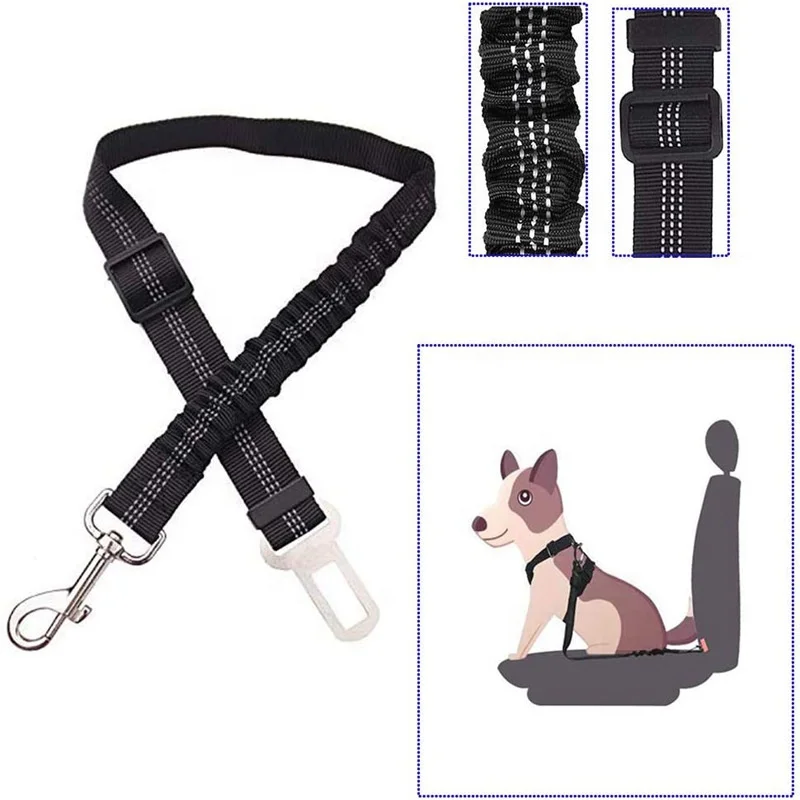 Hot Selling  Cat Safety Dog Restraints Harness Adjustable Belts Pet Car Seat Belt