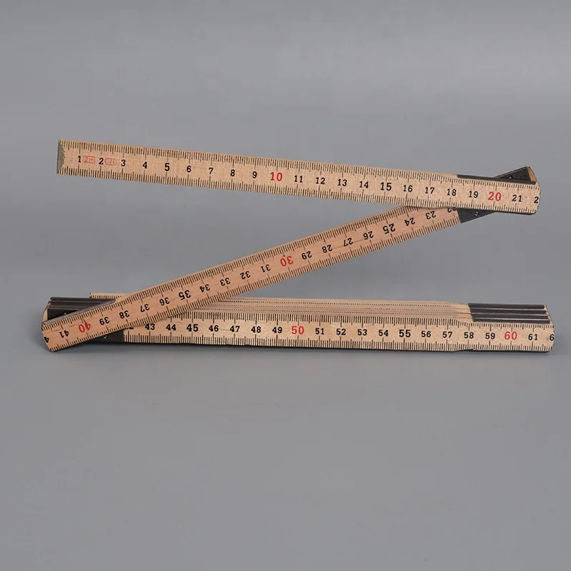 2 m 10 fold birch folding ruler European III certification Spring wood folding ruler