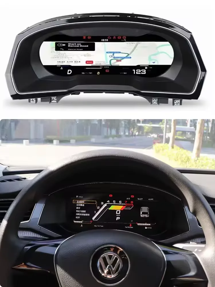 12.5-inch Wireless carplay Virtual Cockpit LCD Digital Cluster Dashboard for VW Magotan Passat B8 CC Arteon Variant 2015-2023