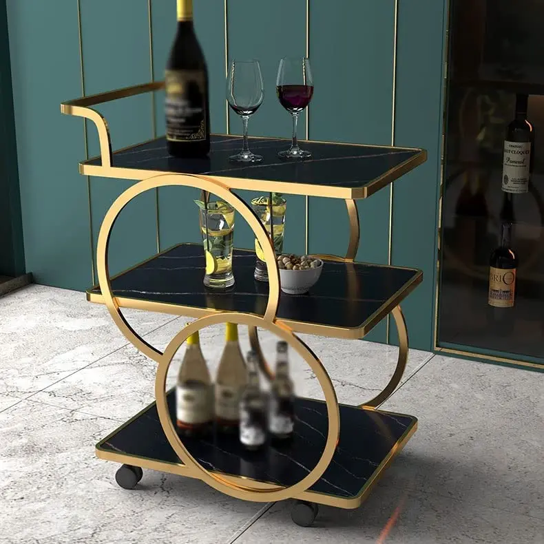 Modern minimalist 3 trolley for home use, service trolley for hotel restaurant and beauty salon, wine rack trolley