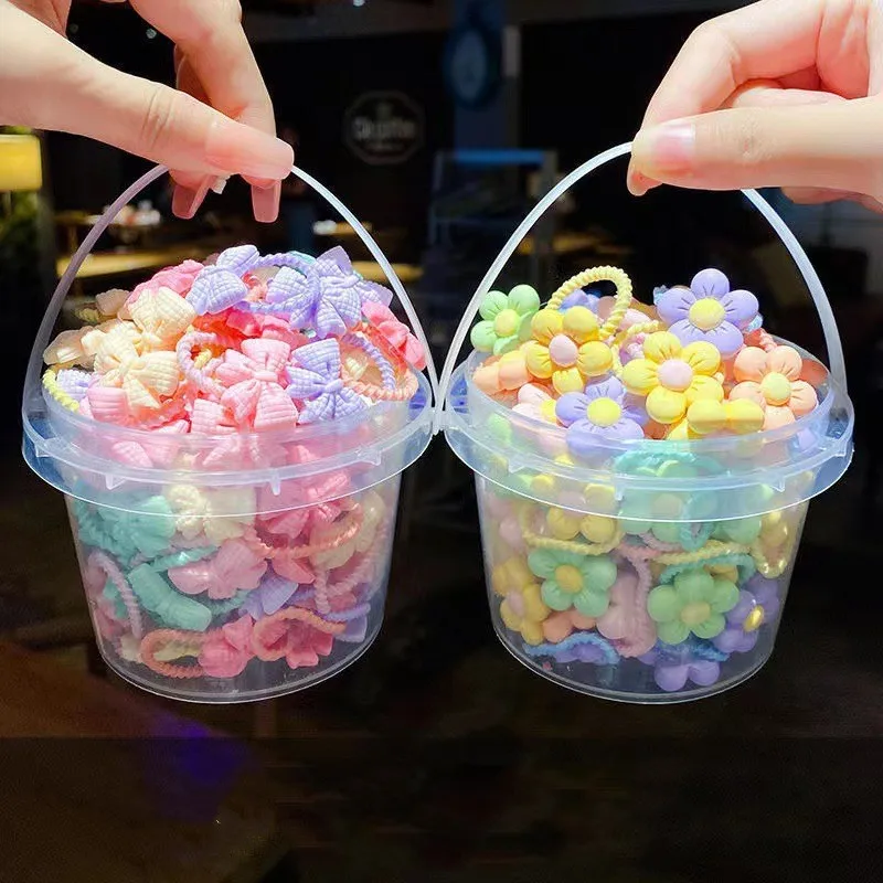Cartoon Elastic Hair Ties Headwear Kids Bow Hair Bands Small Mini Children Hair Ribbons Girls Accessories
