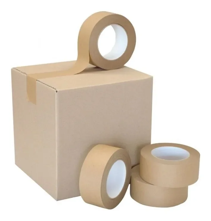 Custom With Logo Title Belts Adhesive Shipping Packing Kraft Paper Tape For Packaging