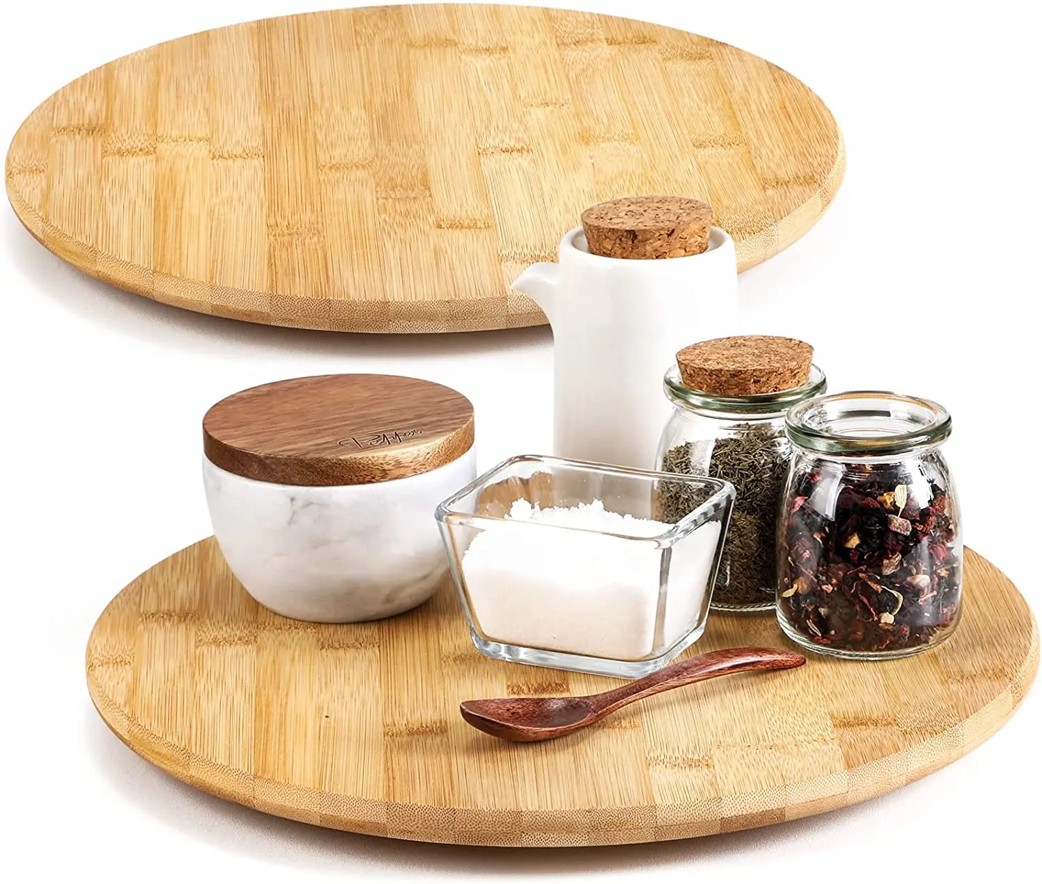 Bamboo Wood Lazy Susan Organizers Non-Skid Turntable Rack for Table Wooden Lazy Susan Turntable