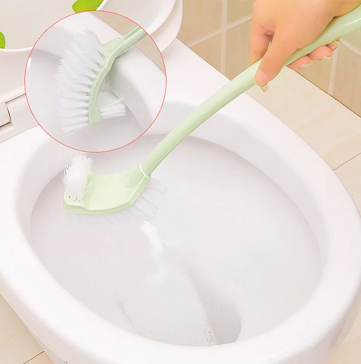 Wholesale Double Sided Toilet Brush Plastic Long Handle Toilet Cleaning Brush