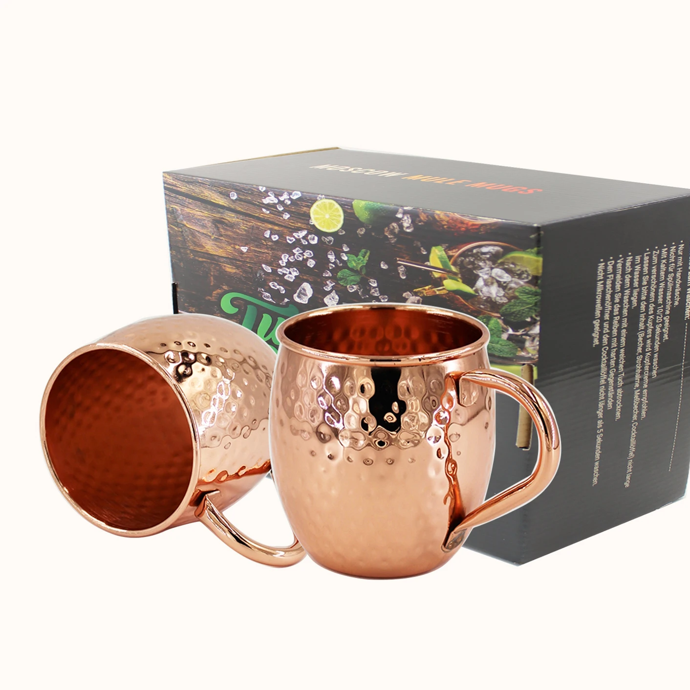 Stainless Steel Set Of 4 Moscow Mule Copper Mugs Custom Mugs 4pcs Paper Tube With Logo Sublimation Mug