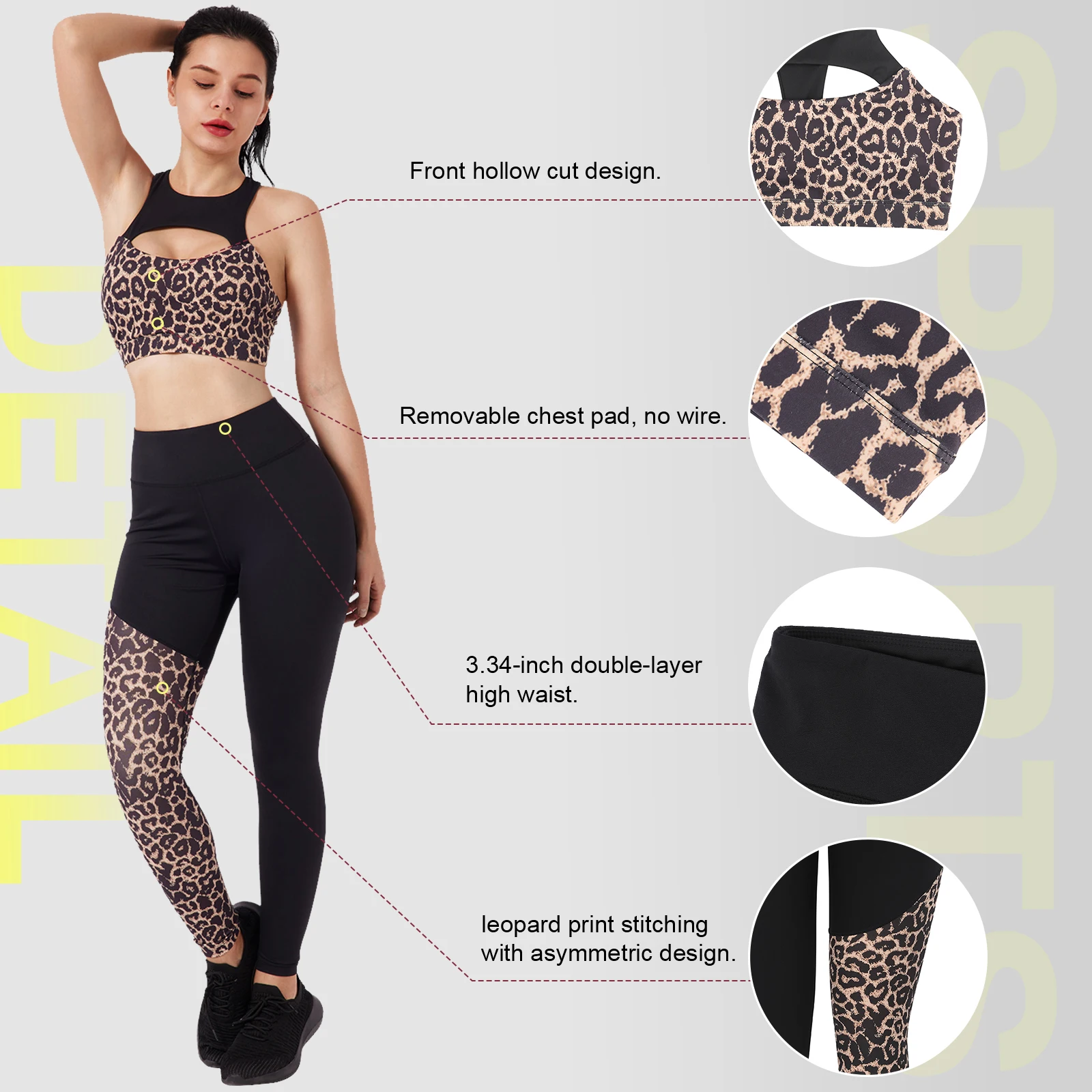 HEXIN new design custom logo women high waist sports fitness yoga wear gym fitness sets