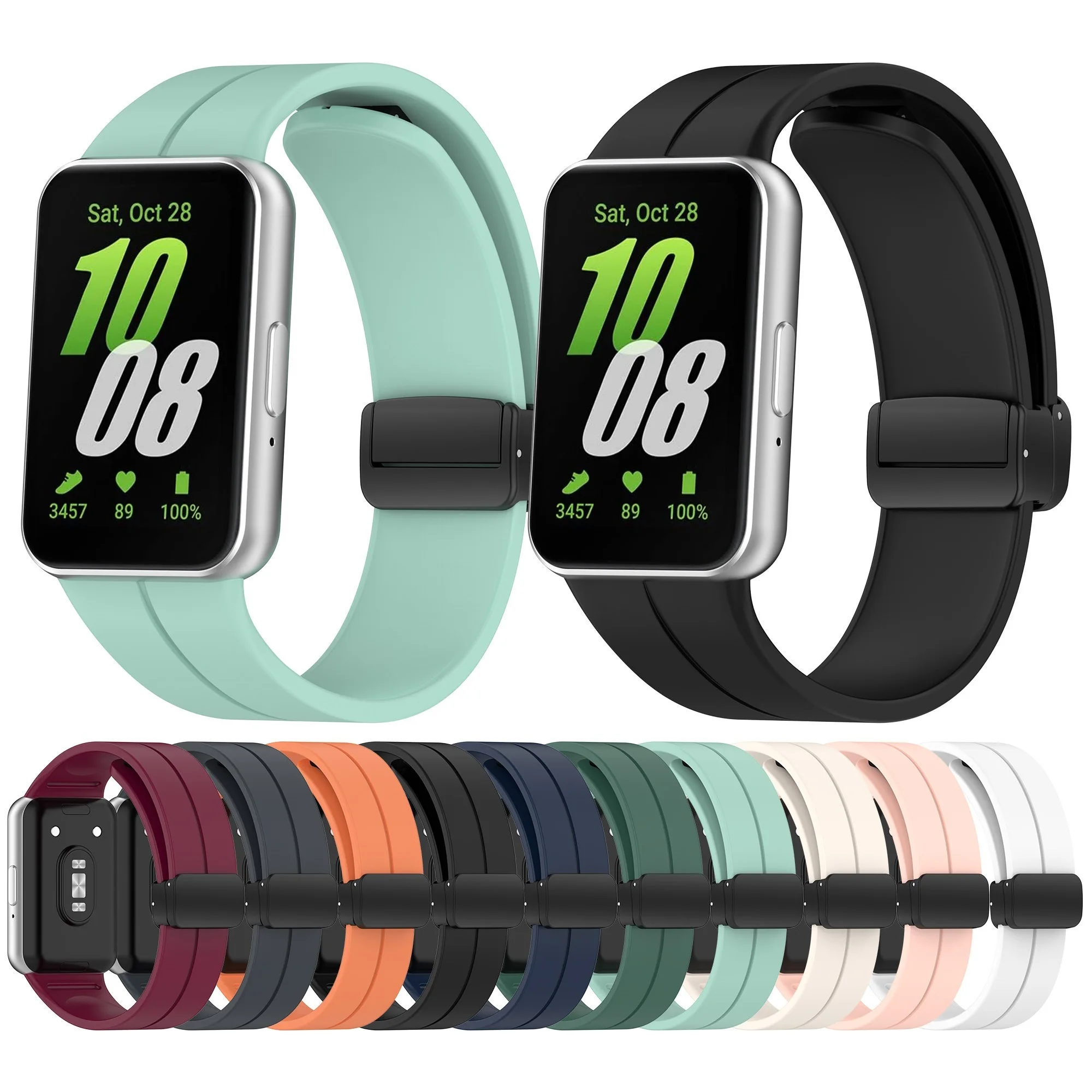 Магнитная пряжка силиконовый ремешок для Samsung Galaxy Fit3 R390 резиновый браслет на запястье Fit 3 часов