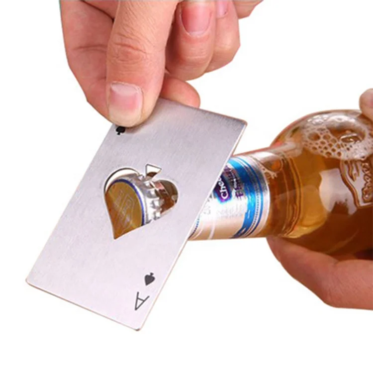Creative Bottle Openers Poker Aces Stainless Steel Beer Openers Bottle Cap Remover Kitchen Bar Gadgets